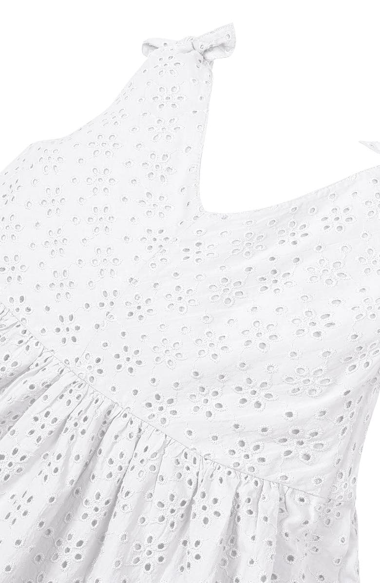 Hope & Henry Baby Girls' Organic Eyelet Bow Shoulder Dress, Infant, Alternate, color, White Eyelet