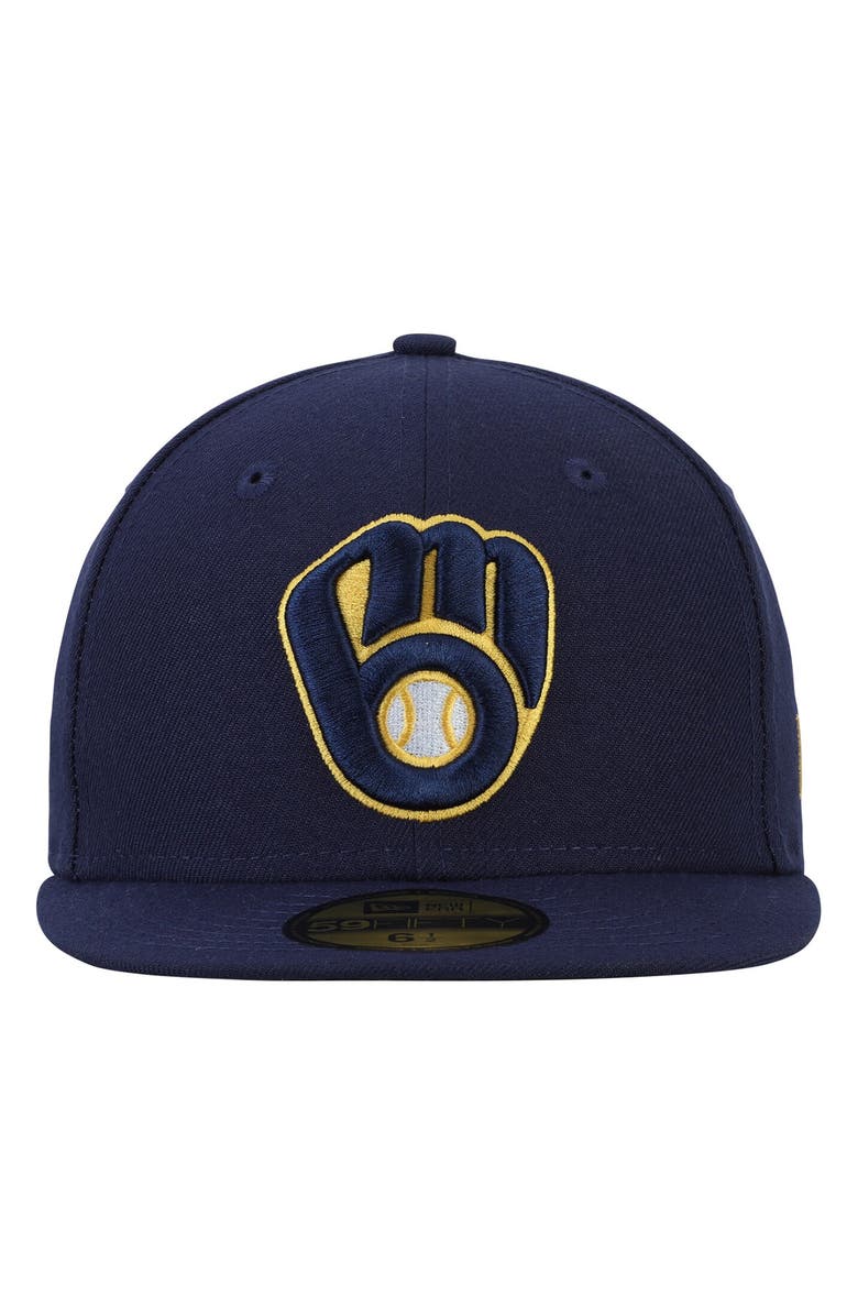 New Era Youth New Era Navy Milwaukee Brewers Authentic Collection On Field 59FIFTY Fitted Hat, Alternate, color,