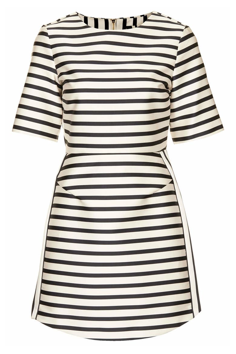 Stripe A-Line Dress, Alternate, color, GREY