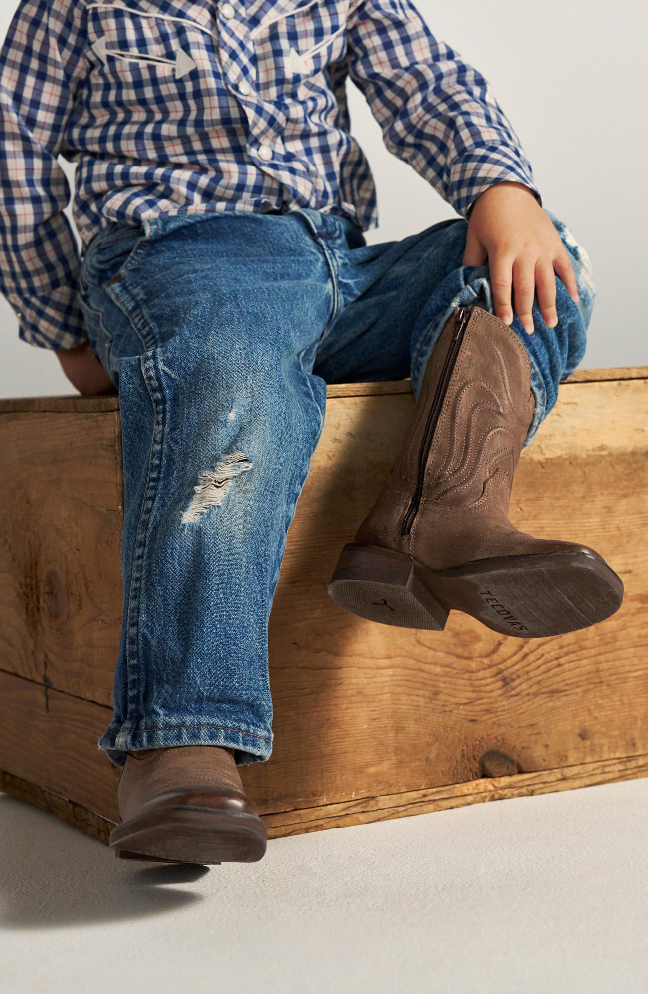 Kids' The Cartwright Western Boot, Alternate, color, CAFE