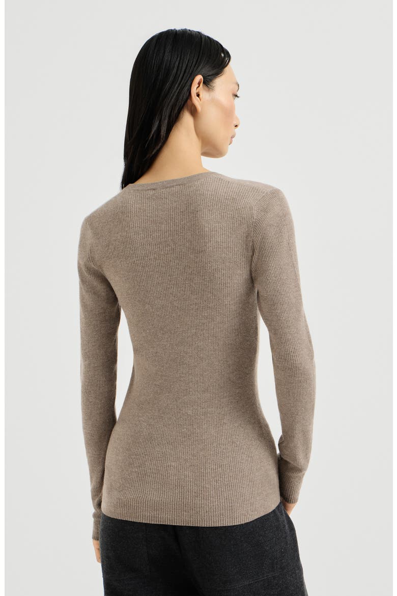 Sparkling cashmere ribbed sweater, Alternate, color, Rope