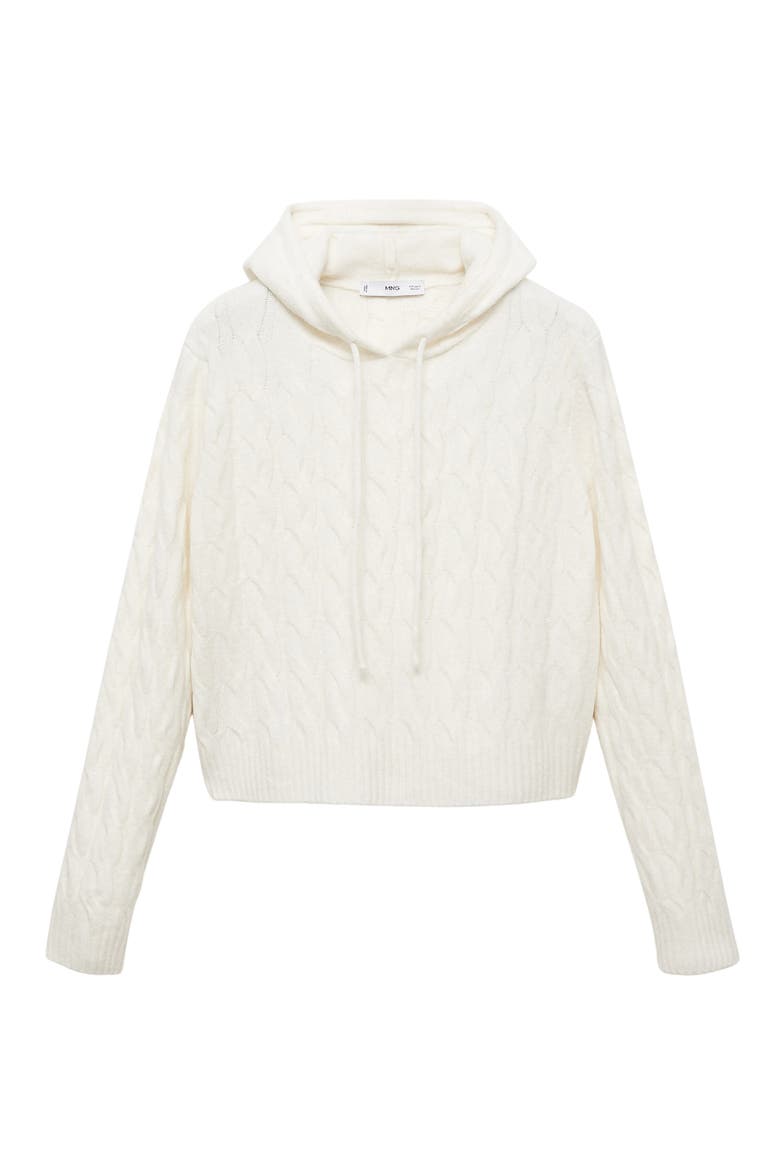Cable Knit Hooded Sweater, Alternate, color, ECRU
