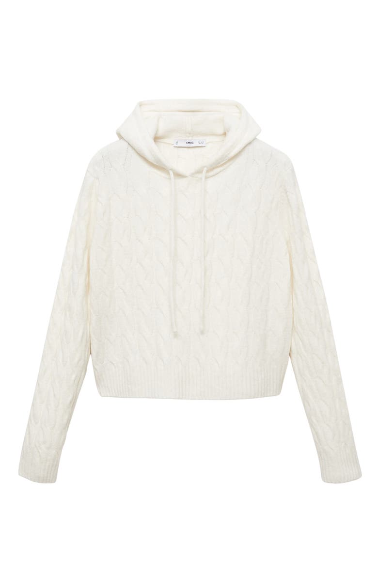 MANGO Cable Knit Hooded Sweater, Alternate, color, 