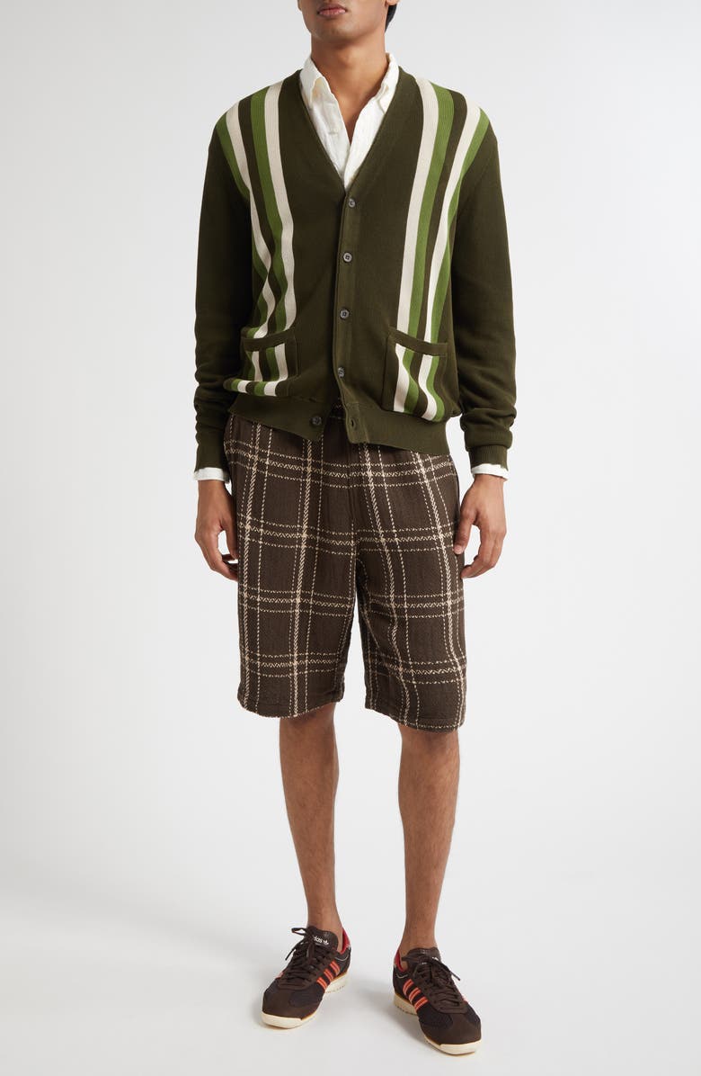 BEAMS Plaid Loose Weave Cotton Drawstring Shorts, Alternate, color, 28 Brown