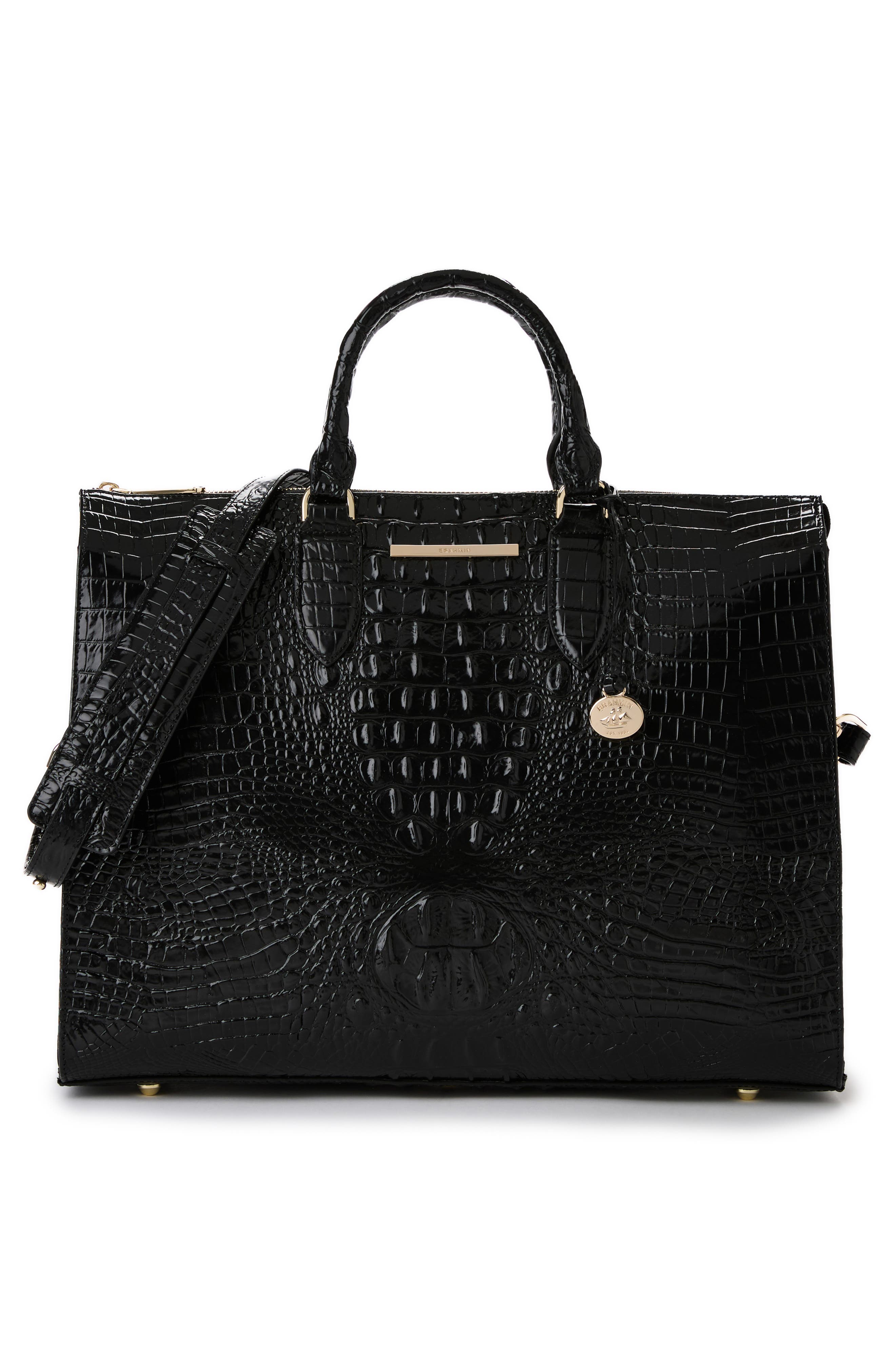 Brahmin Business Croc Embossed Leather Tote, Alternate, color, 