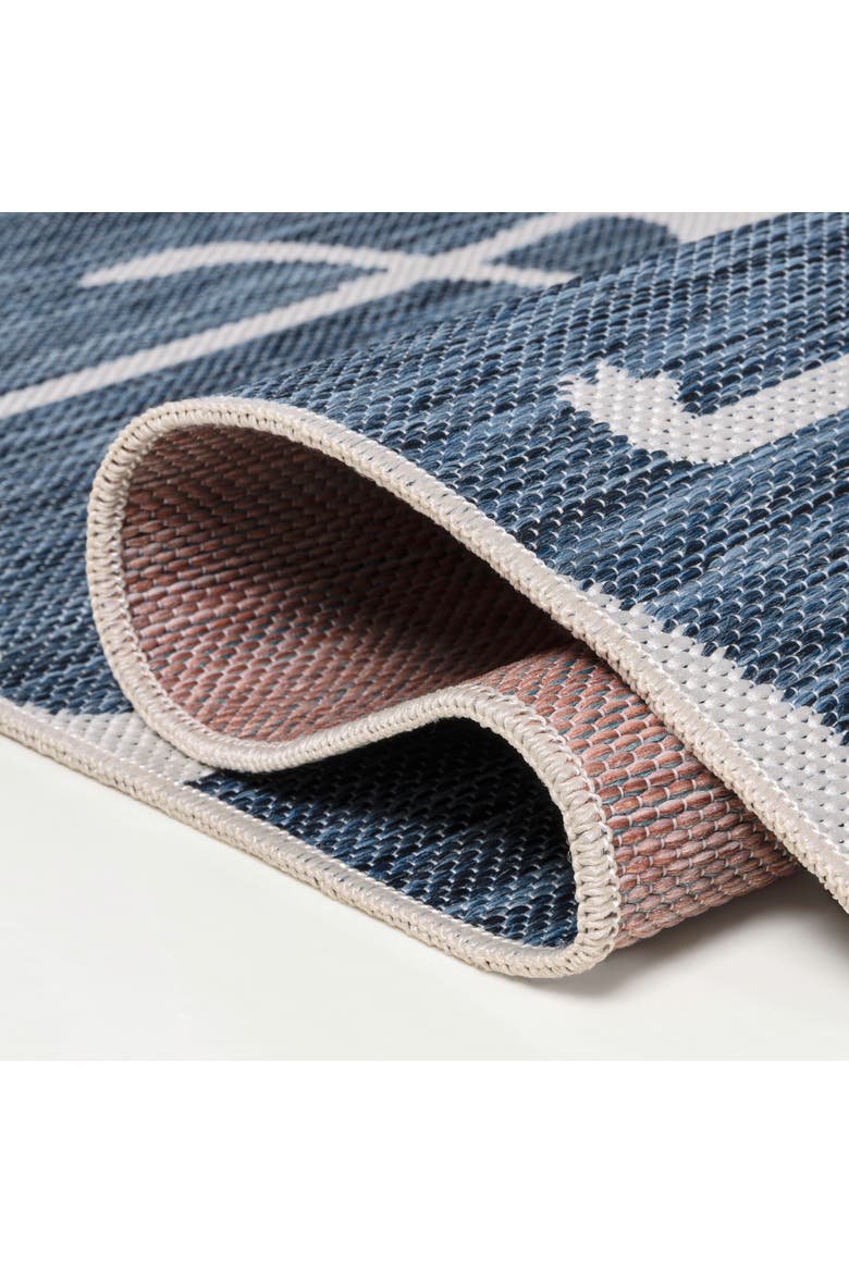 Liana Casual Coastal Flamingos Two-Tone Indoor/Outdoor Area Rug, Alternate, color, Navy/White