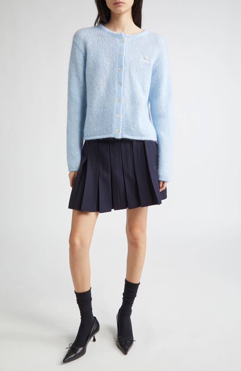 Shushu/Tong Logo Stitch Mohair & Wool Blend Cardigan, Alternate, color, 