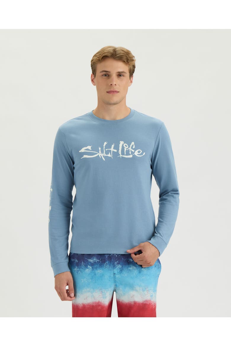 Signature Long Sleeve Tee, Main, color, WINDWARD BLUE