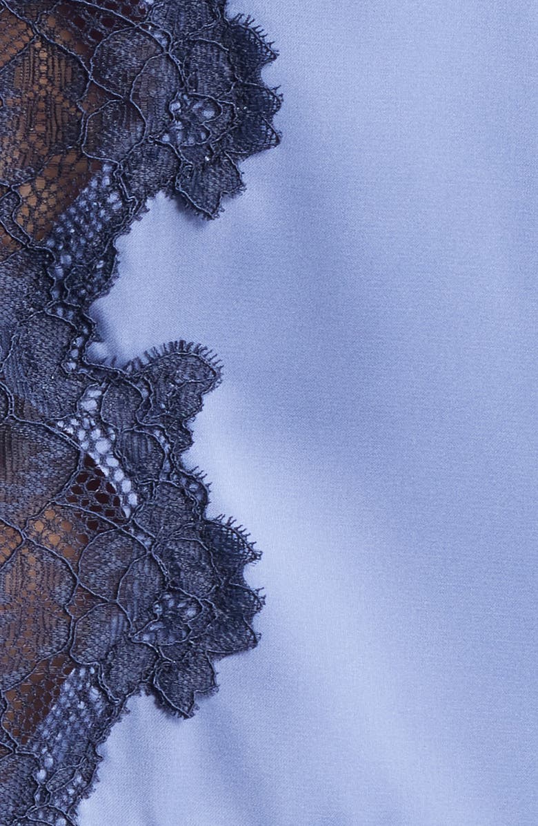 Open Edit Lace Trim Stretch Satin Crop Pajamas, Alternate, color, 