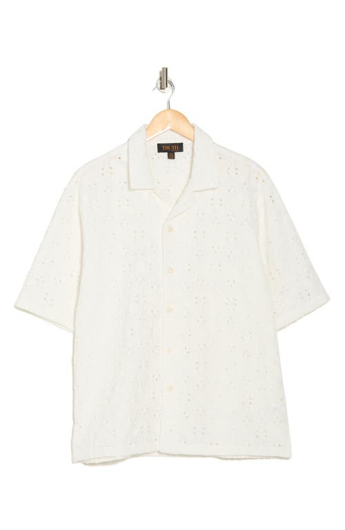 Truth Embroidered Eyelet Openwork Camp Shirt