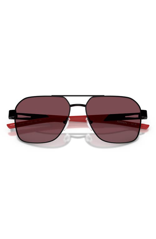 Scuderia Ferrari 57mm Square Sunglasses In Black
