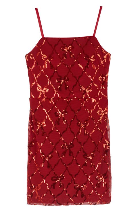 Kids' Sequin Diamond Bow Dress