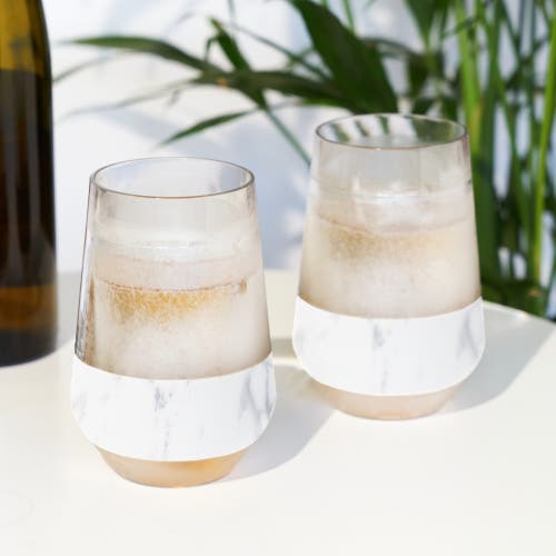Host Wine Freeze Xl Cooling Cup Set Of 2 In Marble