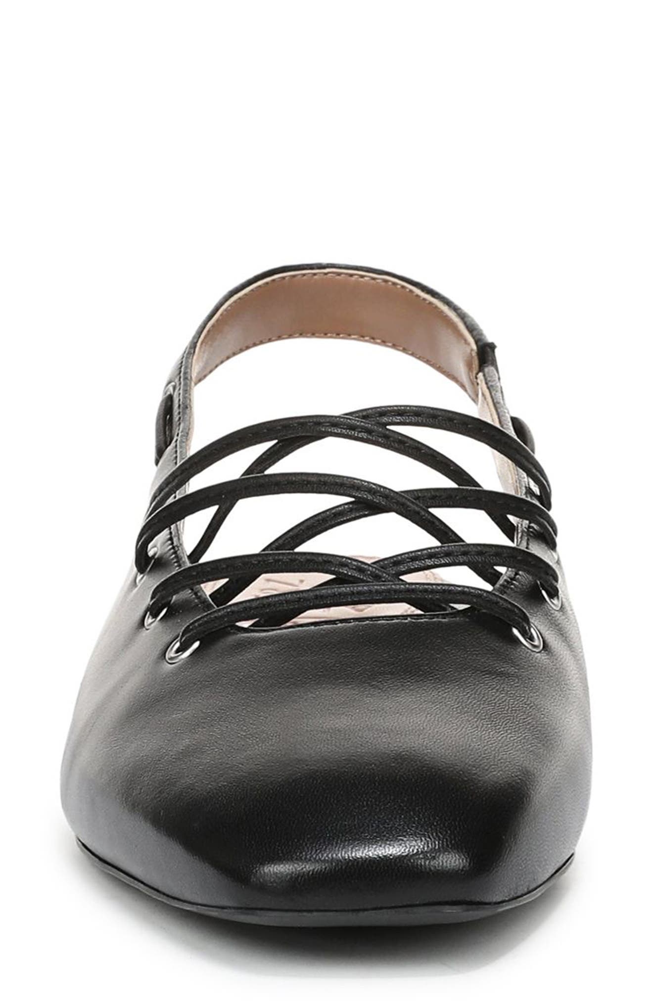 Cove Slingback Flat, Alternate, color, BLACK LEATHER