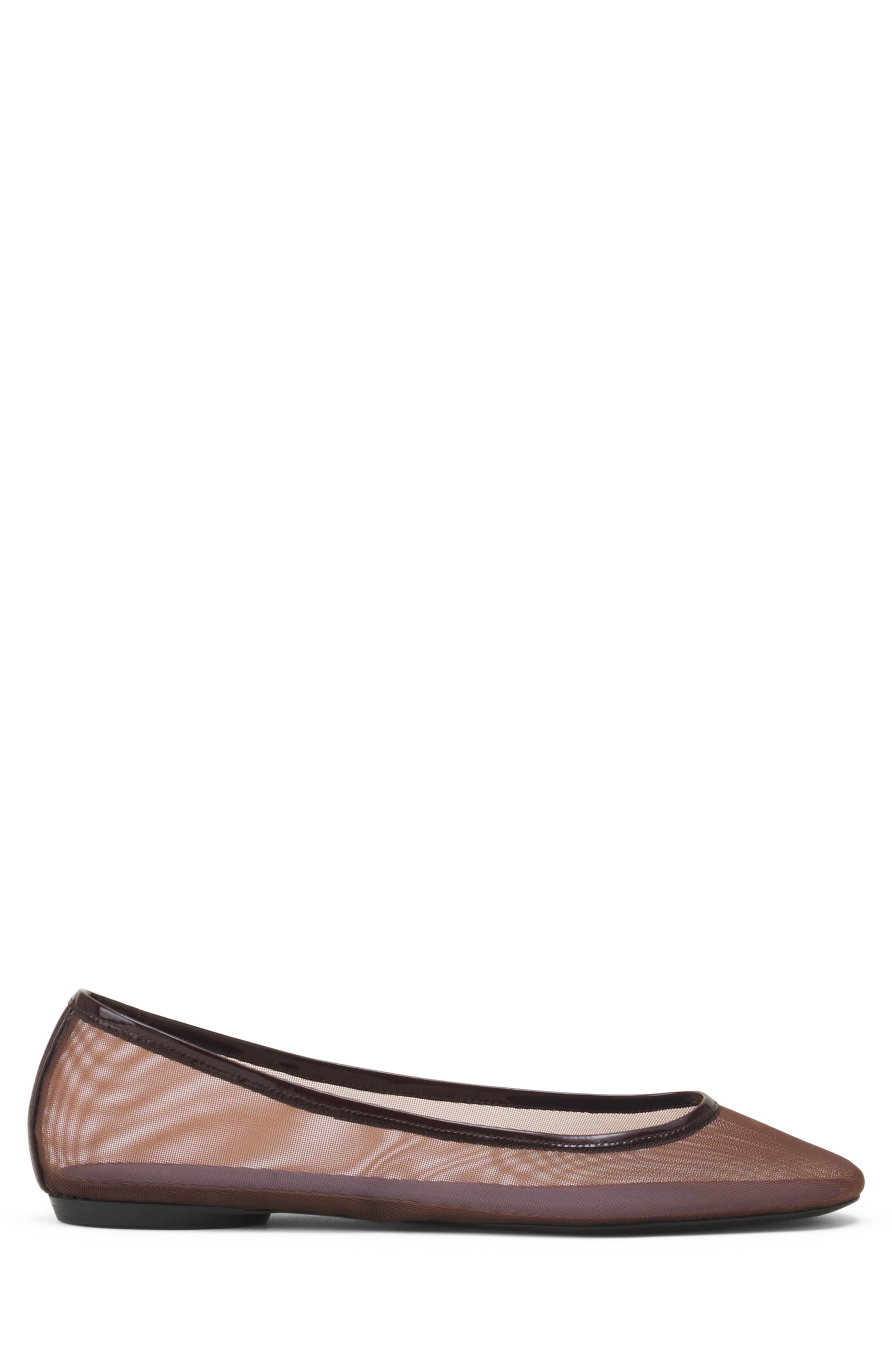 Lanvin The Ballerina Flat In Mesh, Main, color, Glossy Brown
