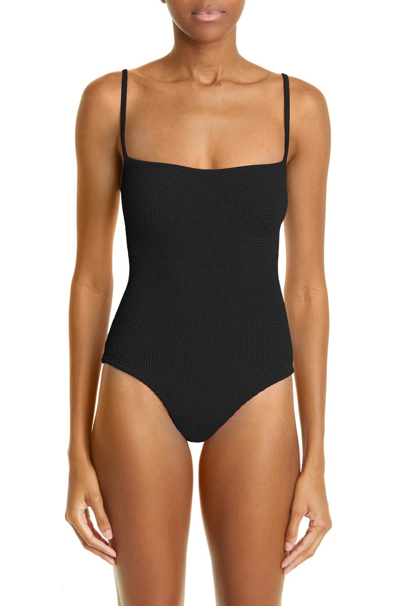 Hunza G Pamela One-Piece Swimsuit, Main, color, Black/Dtm