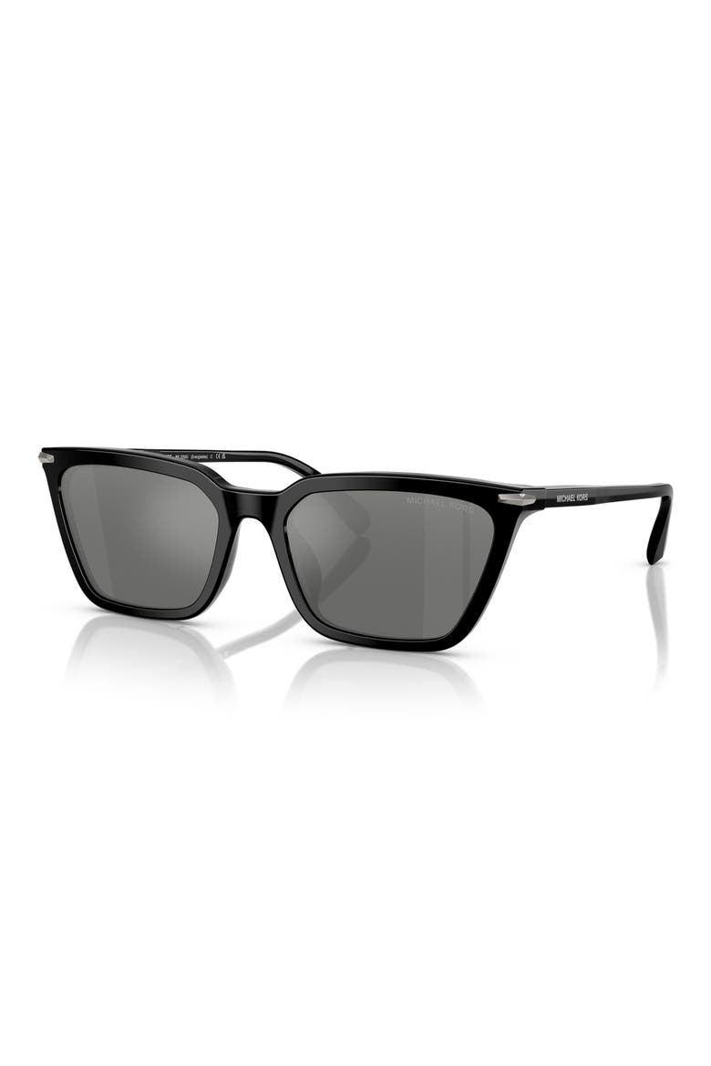 Everglades 58mm Gradient Cat Eye Sunglasses, Alternate, color, BLACK / SILVER FLASH GRADIENT