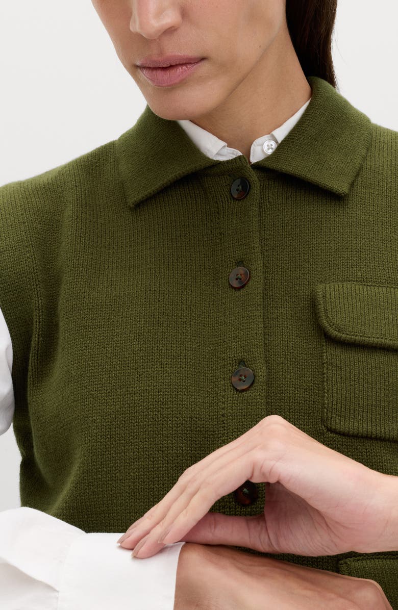 M&S Polo Collar Sweater Vest, Alternate, color, Dark Khaki