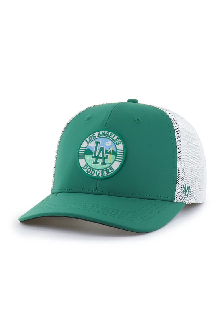 Men's '47 Kelly Green/White Los Angeles Dodgers Elevated Greens Adjustable Trucker Hat, Main, color, Kelly Green