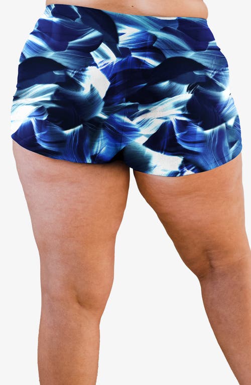 Calypsa Plus Size Swim Shorts In Blue