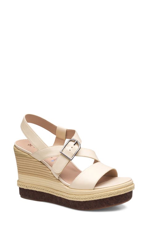 Addison Asymmetric Slingback Platform Wedge Sandal (Women)