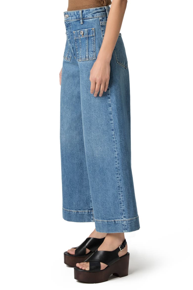 Lola Seamed Patch Pocket Crop Wide Leg Jeans, Alternate, color, SOLITUDE