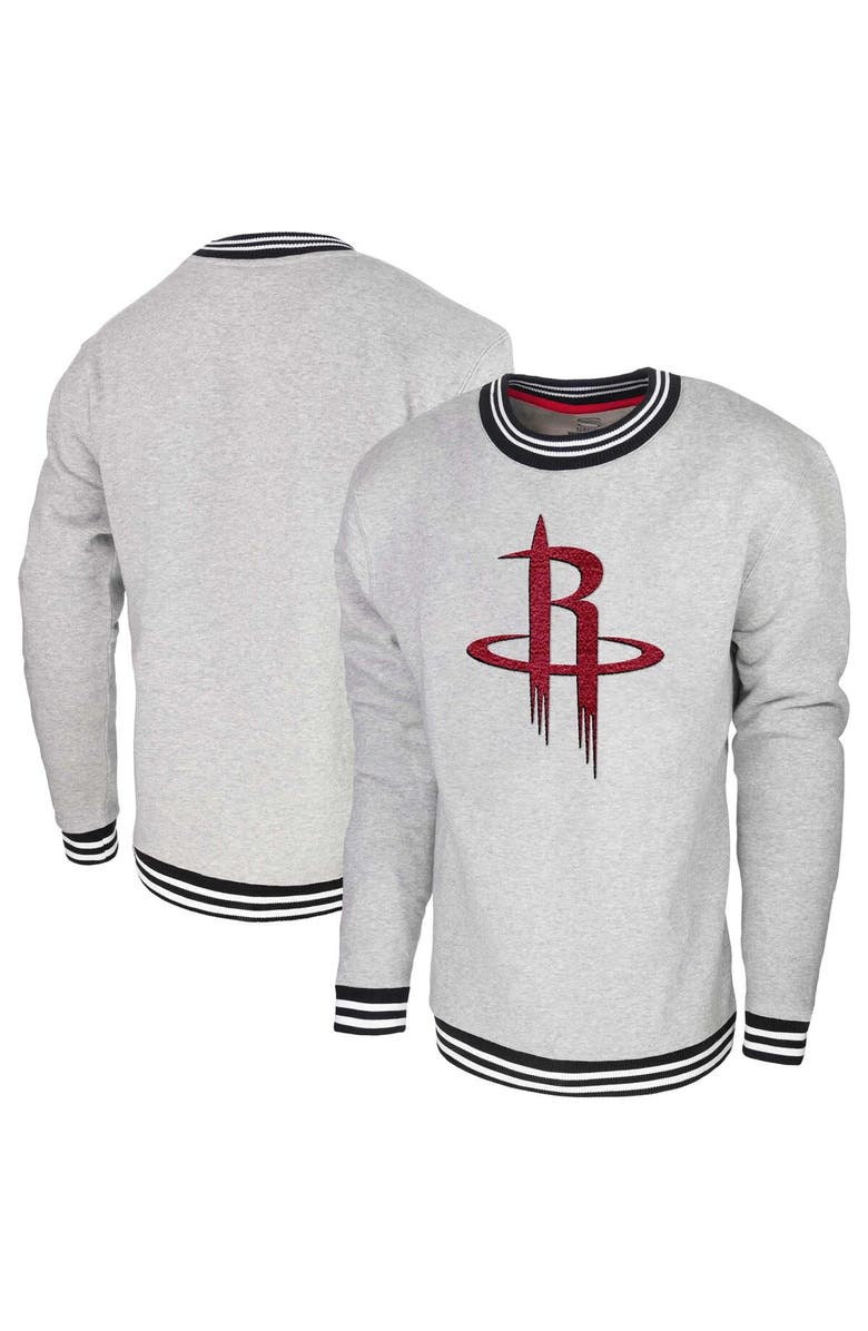 Stadium Essentials Men's Stadium Essentials Heather Gray Houston Rockets Club Level Pullover Sweatshirt, Alternate, color, Heather Gray
