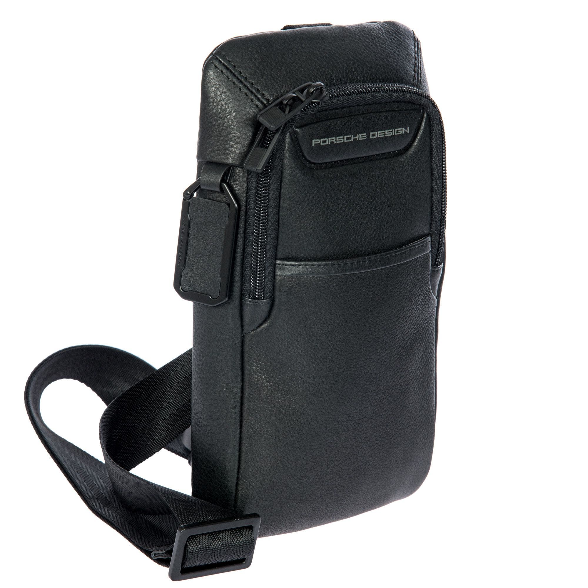 Porsche Design Roadster Leather EVO Crossbody Bag, Alternate, color, Black