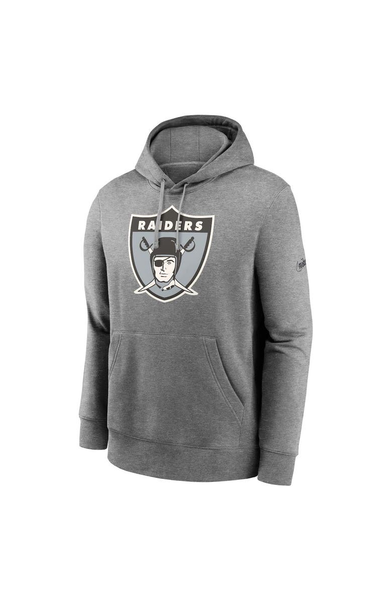 Nike Men's Nike  Heather Charcoal Las Vegas Raiders Rewind Club Pullover Hoodie, Alternate, color, 