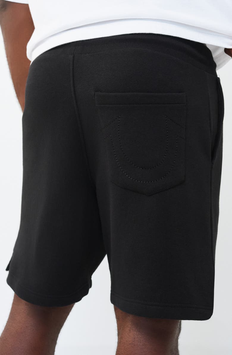 True Religion College Sweat Shorts, Alternate, color, Jet Black
