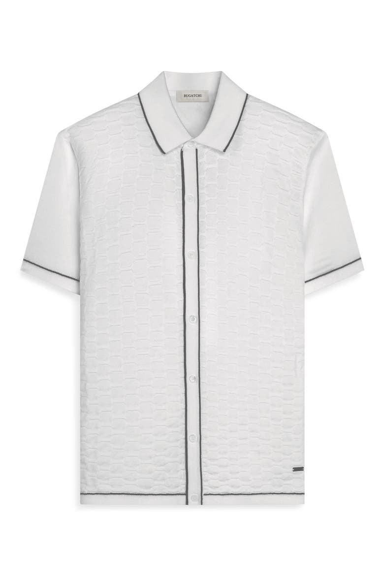 Short Sleeve Full Button Sweater, Alternate, color, CHALK