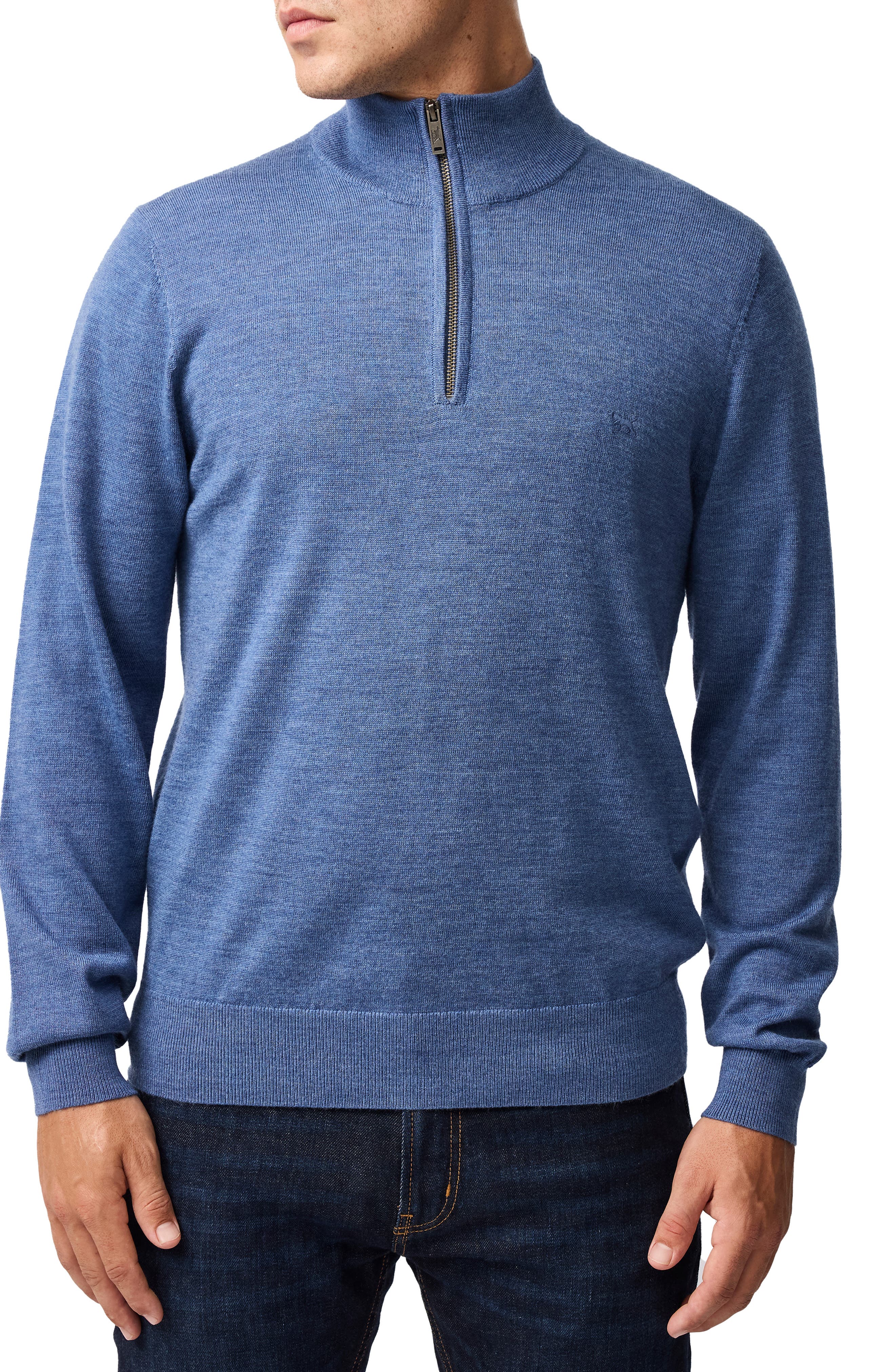 Rodd & Gunn Nobles Funnel Neck Merino Wool Half Zip Sweater