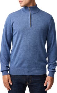 Rodd & Gunn Nobles Funnel Neck Merino Wool Half Zip Sweater