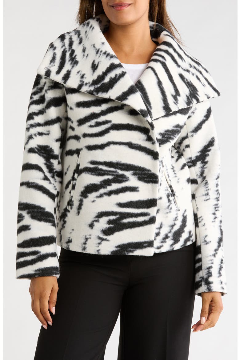 Bengal Short Jacket, Main, color, BLACK / WHITE