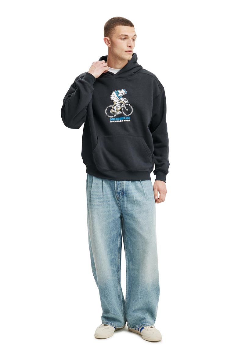 Men's Michelin Box Fit Hoodie, Alternate, color, Lcn Mic Washed Black
