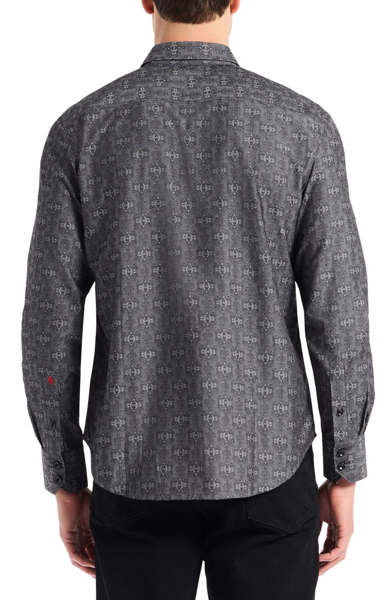 Robert Graham Stellman Button-Up Shirt, Alternate, color, Charcoal