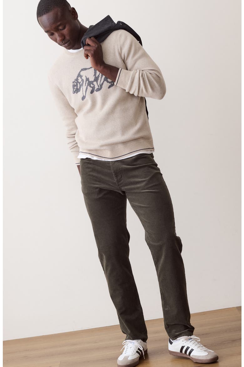 Varsity Intarsia Crewneck Sweater, Alternate, color, OATMEAL