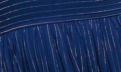 Flying Tomato Metallic Stripe Cross Back Maxi Dress
