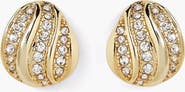 YOJ Twerti Pave Midi Studs In Gold & Crystals
