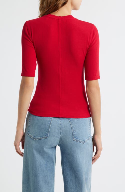 Frame Rib Crewneck T-shirt In Red