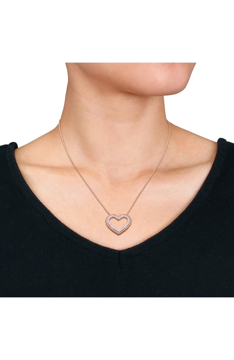 Julianna B. Diamond Heart Necklace 14k Rose Gold, Alternate, color, 