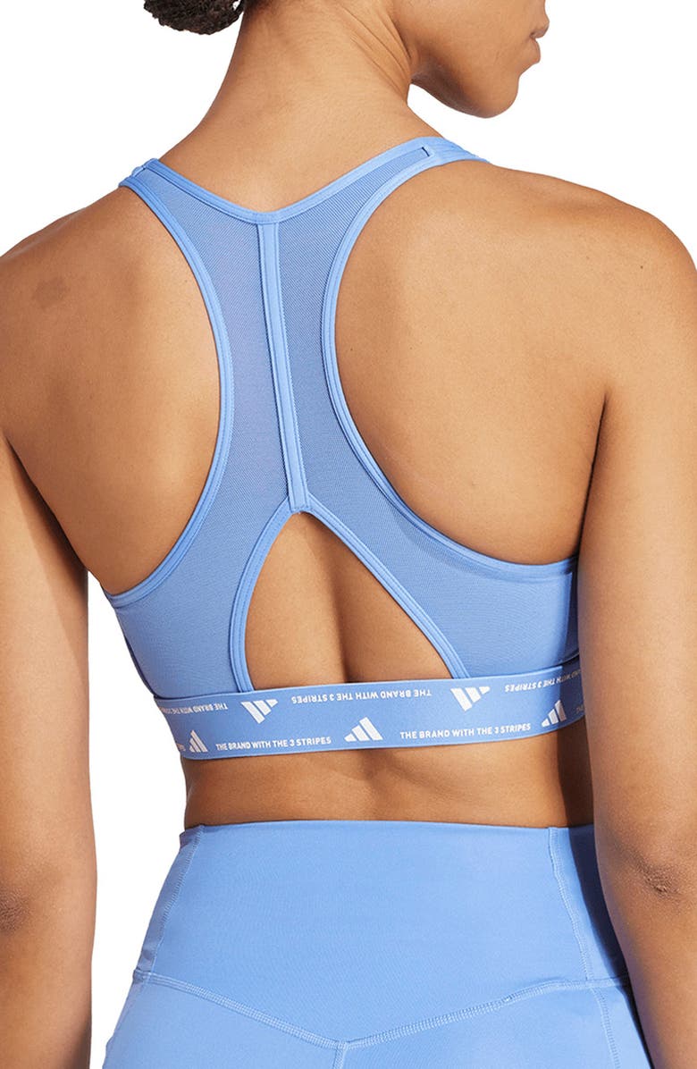 adidas PrimeLiftReact AEROREADY Sports Bra, Alternate, color, Blue Fusion