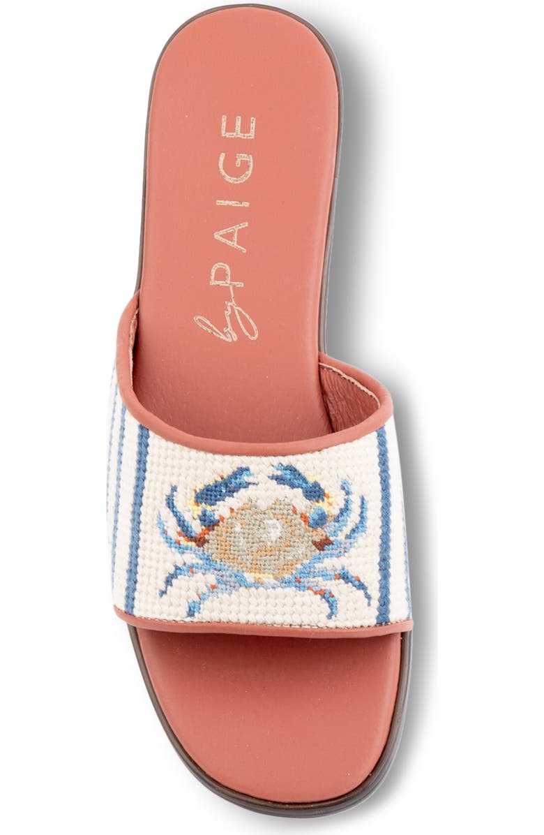 ByPaige Needlepoint Crab Slide Sandal, Alternate, color,