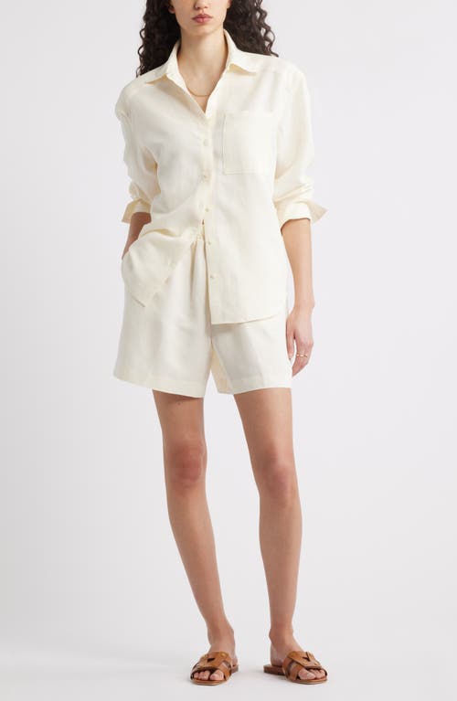 Nordstrom Elastic Waist Shorts In Ivory Tofu