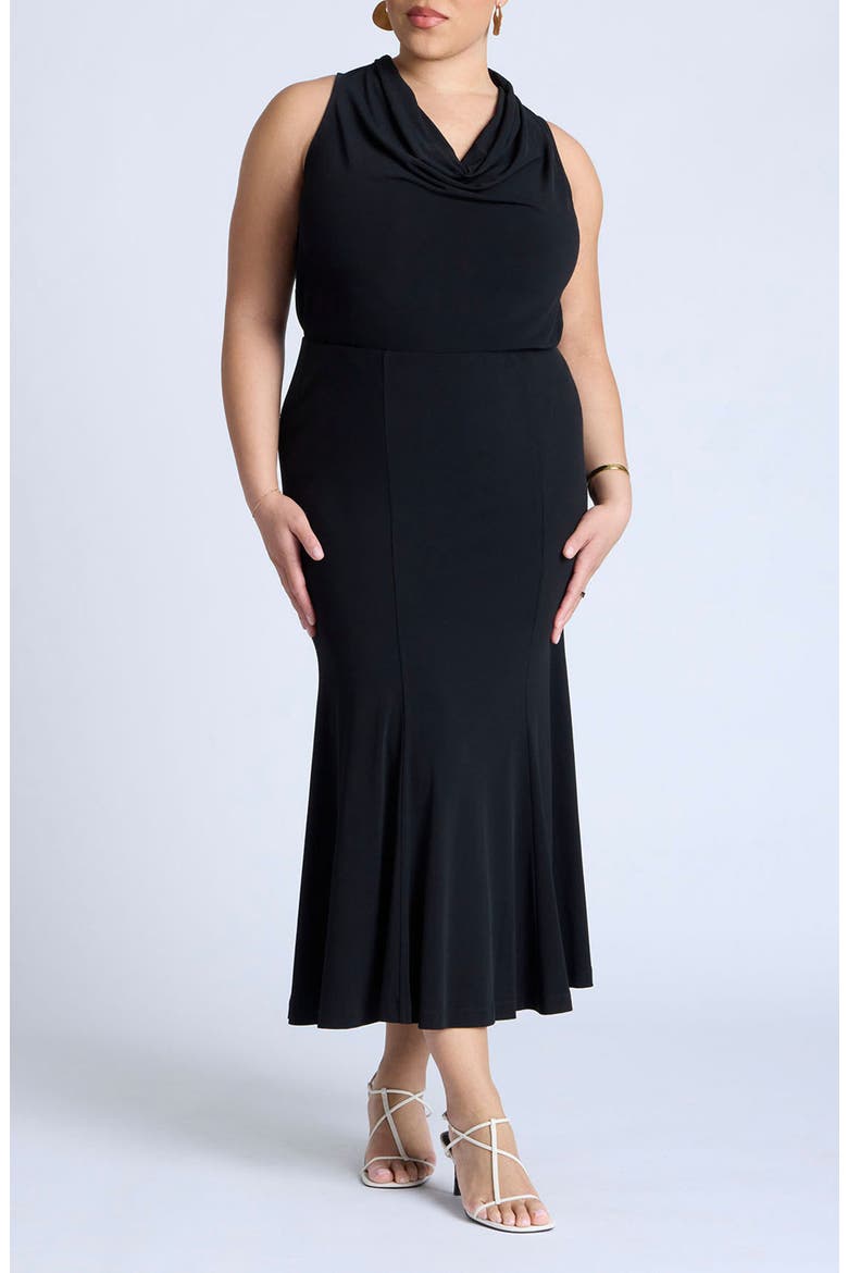 Jersey Midi Trumpet Skirt, Alternate, color, BLACK ONYX