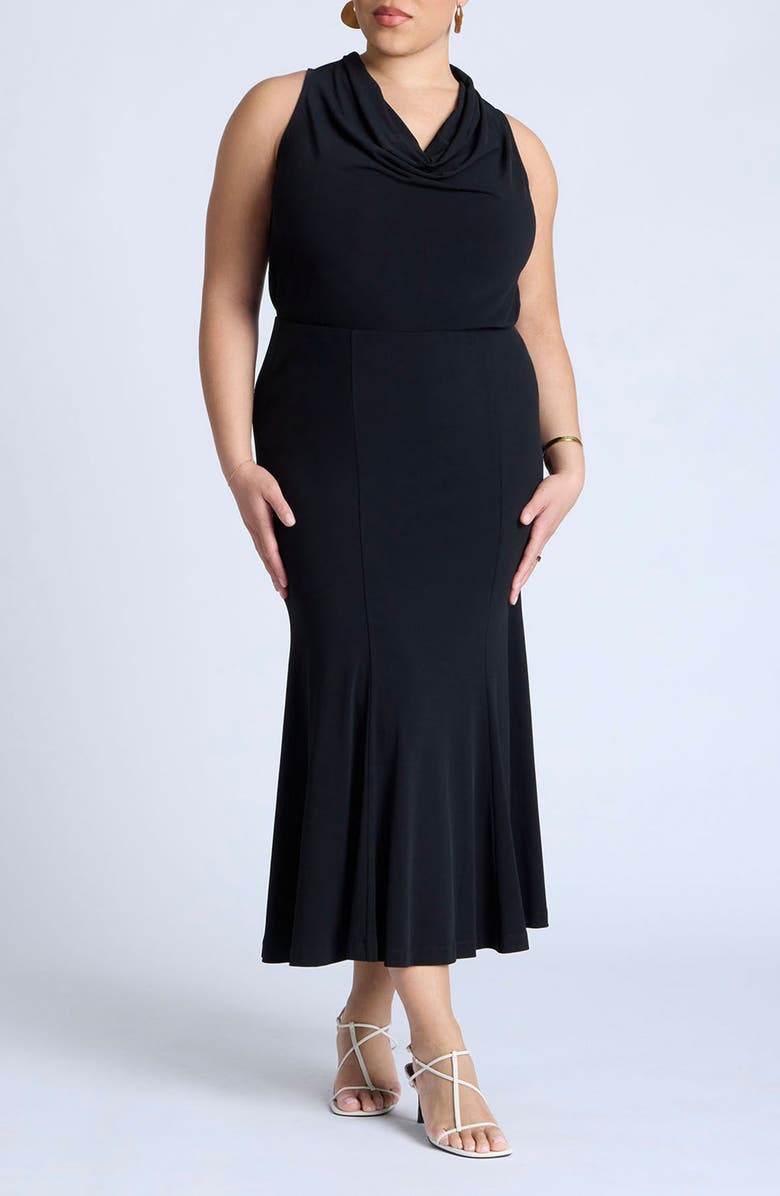 ELOQUII Jersey Midi Trumpet Skirt, Alternate, color, 