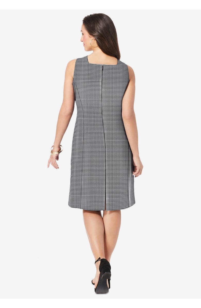 Jessica London Bi-Stretch Sheath Dress, Alternate, color, Black Mini Houndstooth