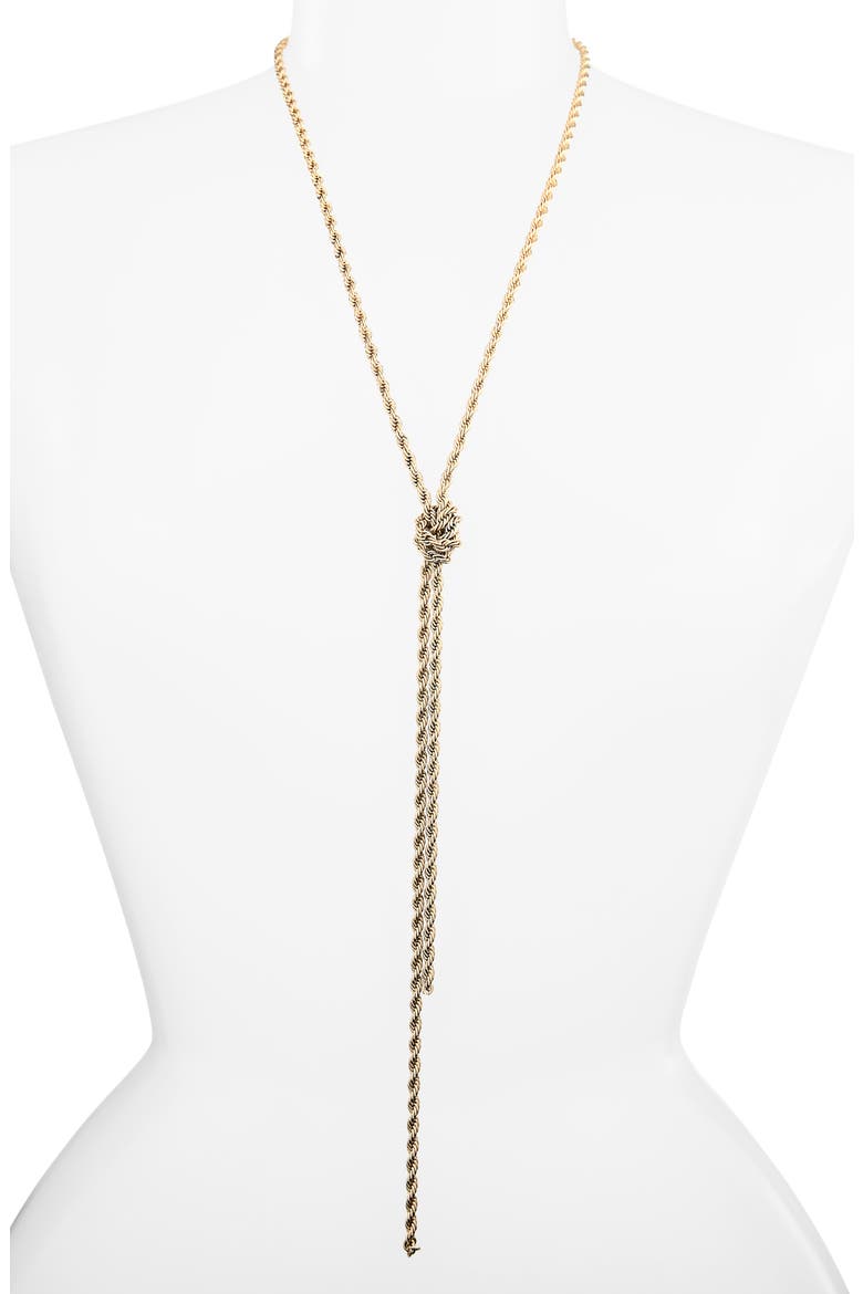 Rope Knot Y-Necklace, Alternate, color, GOLD