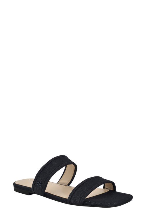 Calvin Klein Felisa Two-strap Sandal In Dark Blue