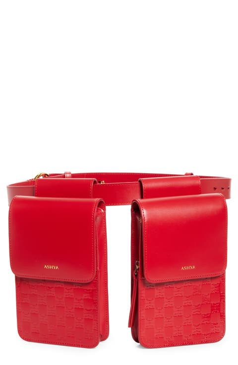 Hertiage Double Pouch Leather Belt Bag